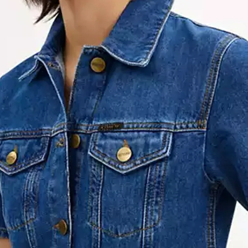COACH Short Sleeved Dress Women's Blue-3