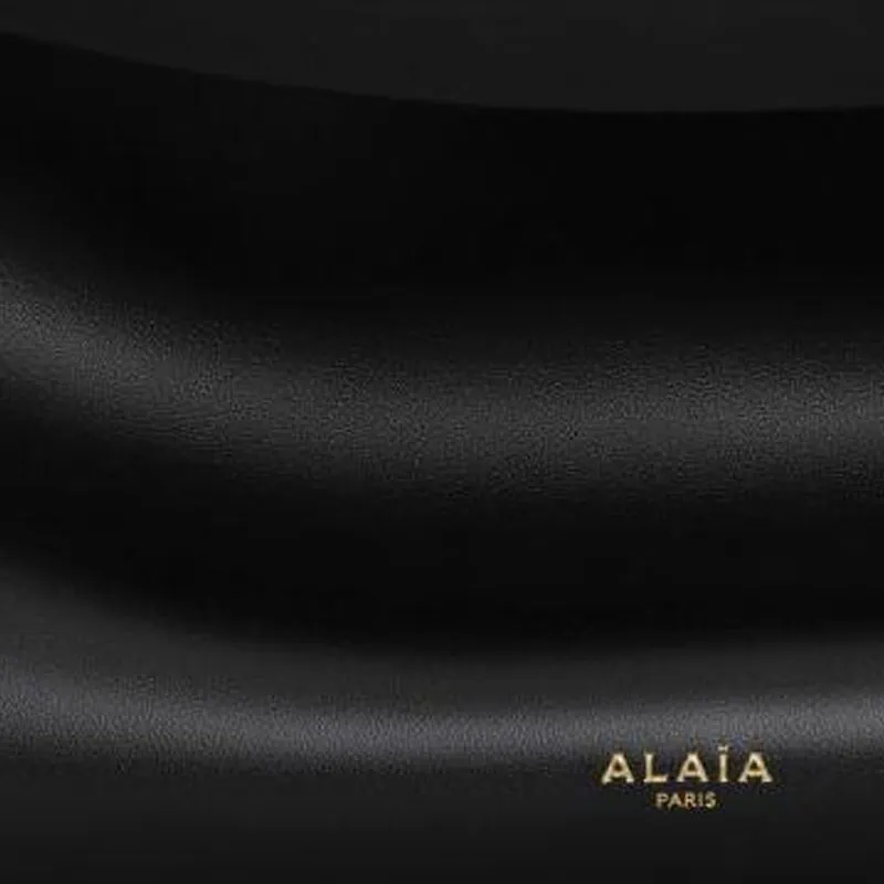 Alaia Calfskin Shoulder Bag Medium Size Women's Black-4
