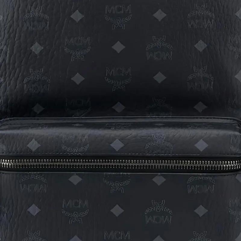 MCM Stark Backpack Visetos Side Studs Large Black-2