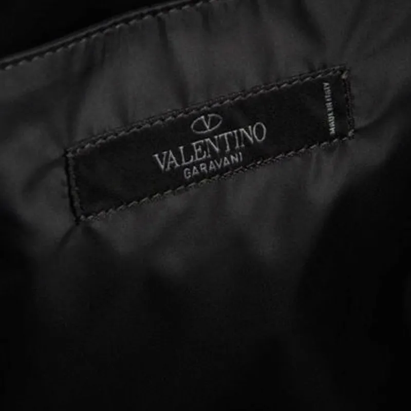 Valentino Cow Leather Backpack Men's Black-4