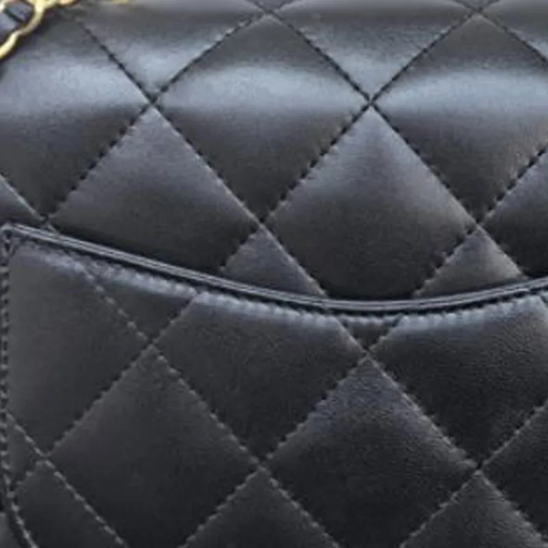 CHANEL Lambskin Flap Bag, Shoulder Bag, Crossbody Bag, Handbag Large Size Women's Black-3