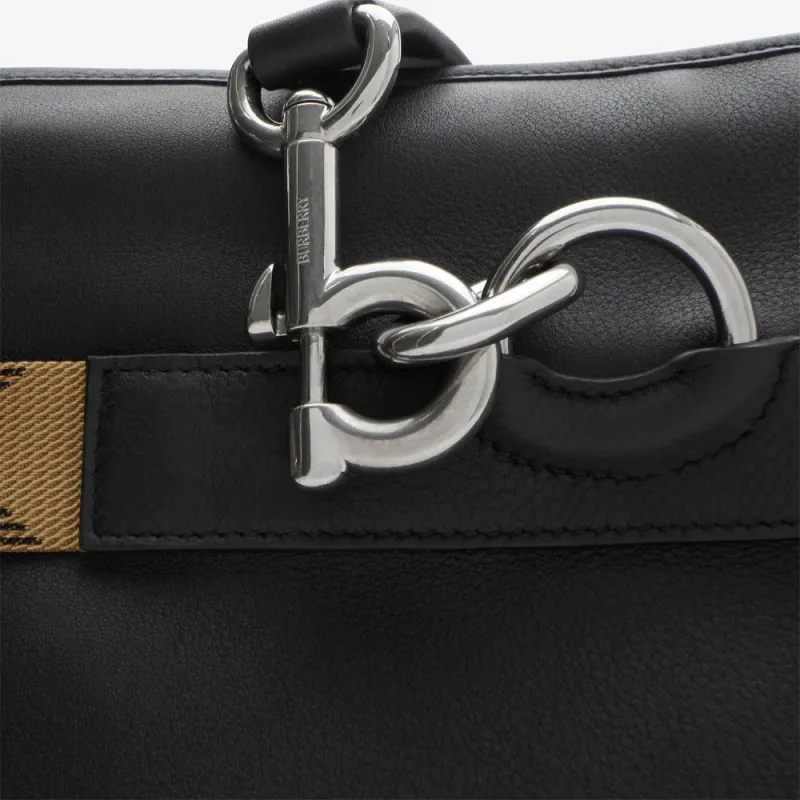 Burberry Calfskin Handbag Tubas Men's Black-3