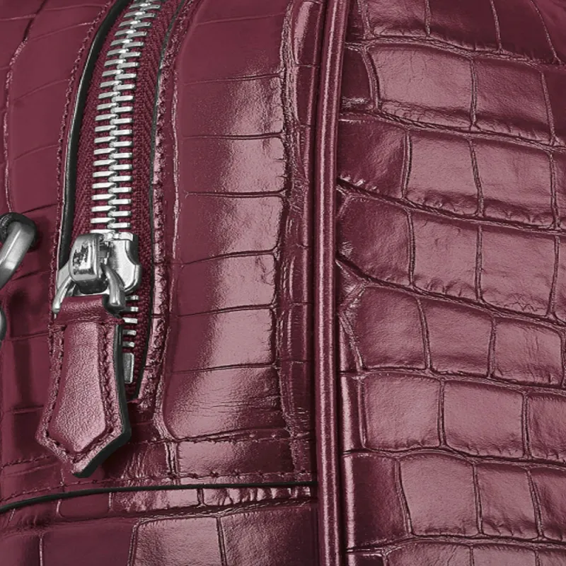 MONTBLANC Leather Briefcase Women's Ink Black Currant Color-5
