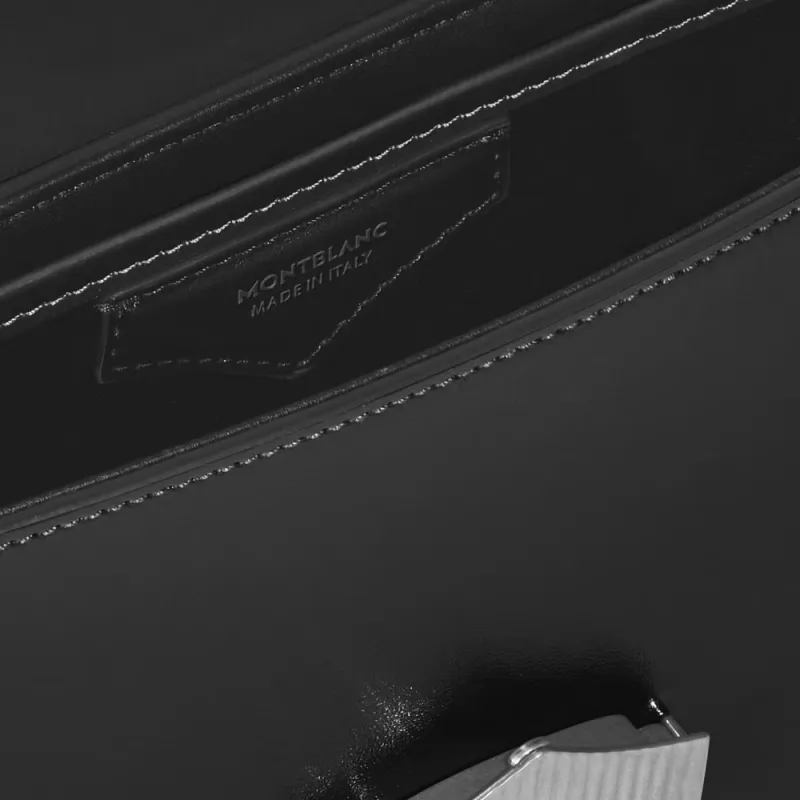 MONTBLANC Meisterstuck Leather Messenger Bag, Crossbody Bag Mini Men's Black-6