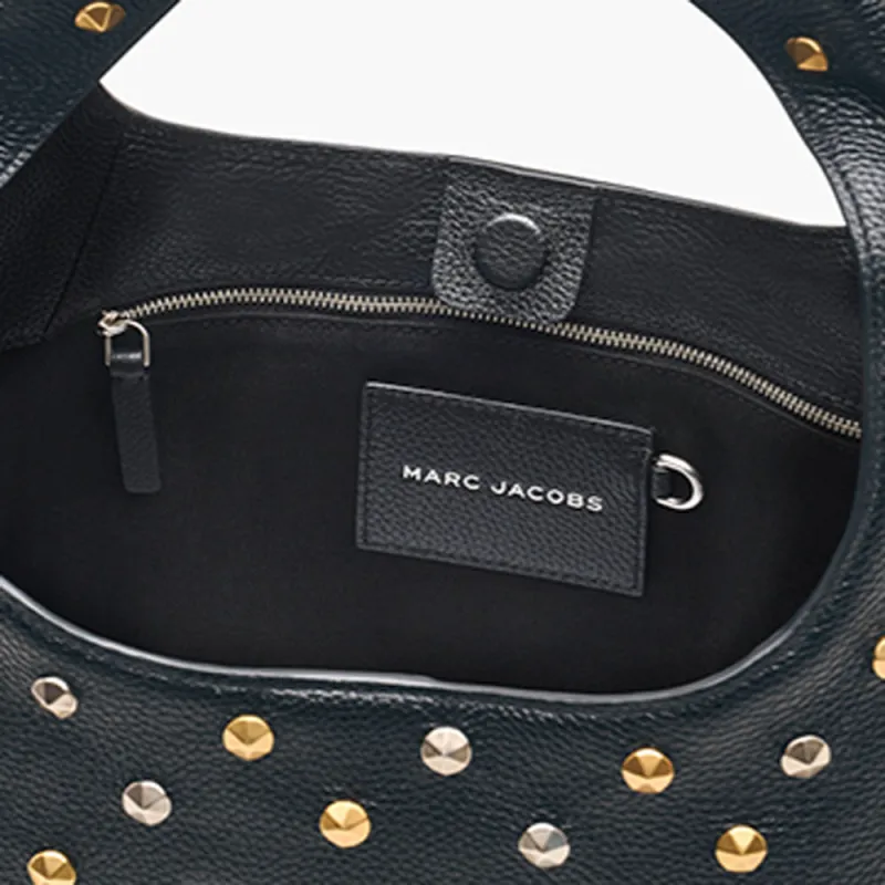 MARC JACOBS Cow Leather Shoulder Bag Medium Size Women's Black-4