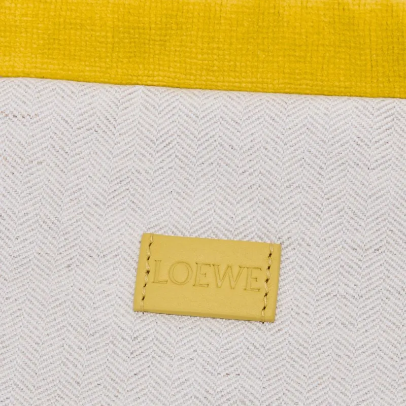 LOEWE Cotton Clutch Medium Size Women's Light Blue/Yellow-9