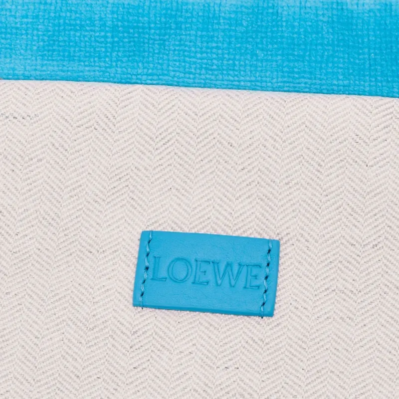 LOEWE Cotton Clutch Medium Size Women's Light Blue/Yellow-3