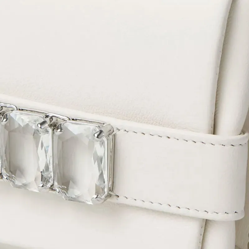 Jimmy Choo Leather Shoulder Bag Unisex White-4