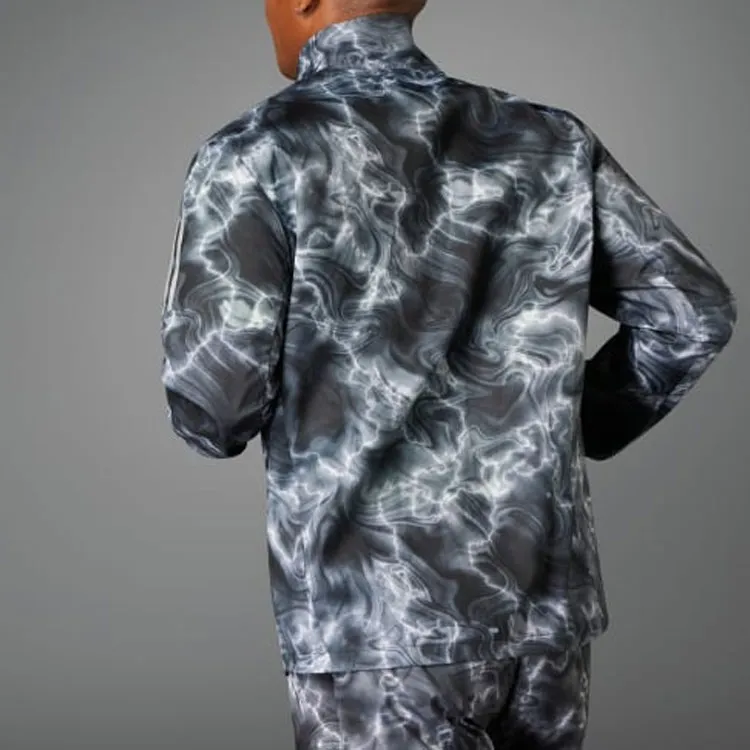 Adidas ALLOVER PRINT Jackets Men Black Gray Color-4
