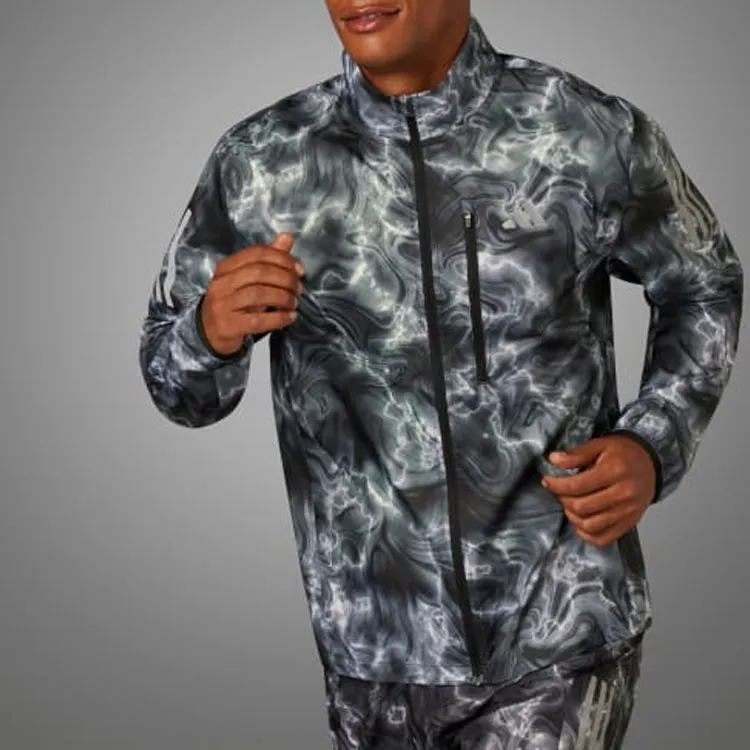 Adidas ALLOVER PRINT Jackets Men Black Gray Color-5