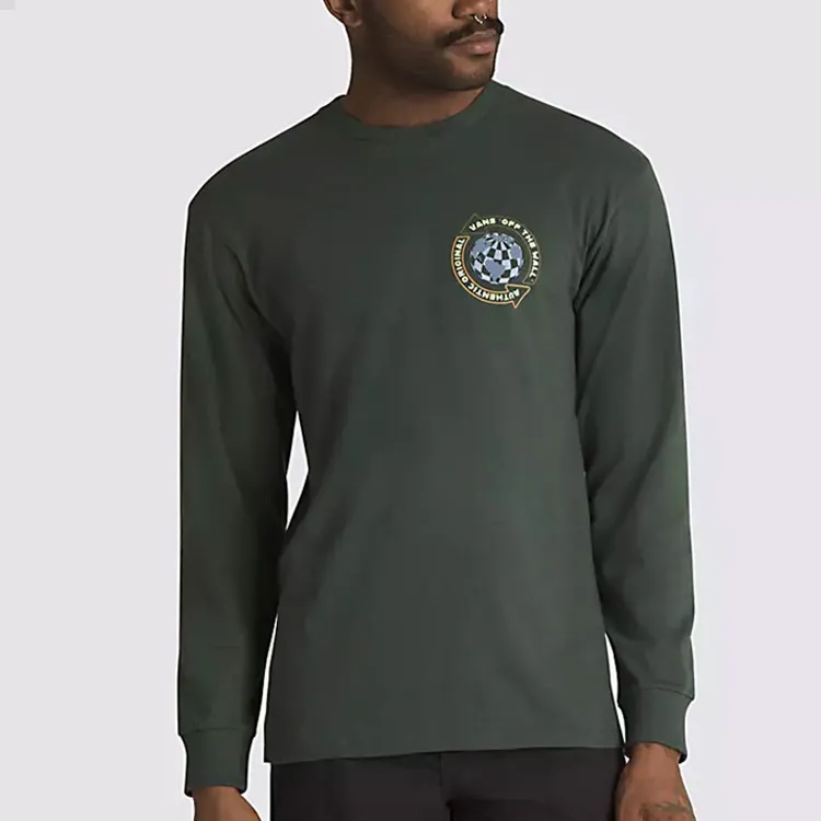 Vans Globe Circle Long Sleeve T-Shirt T-Shirt Men's Green-5