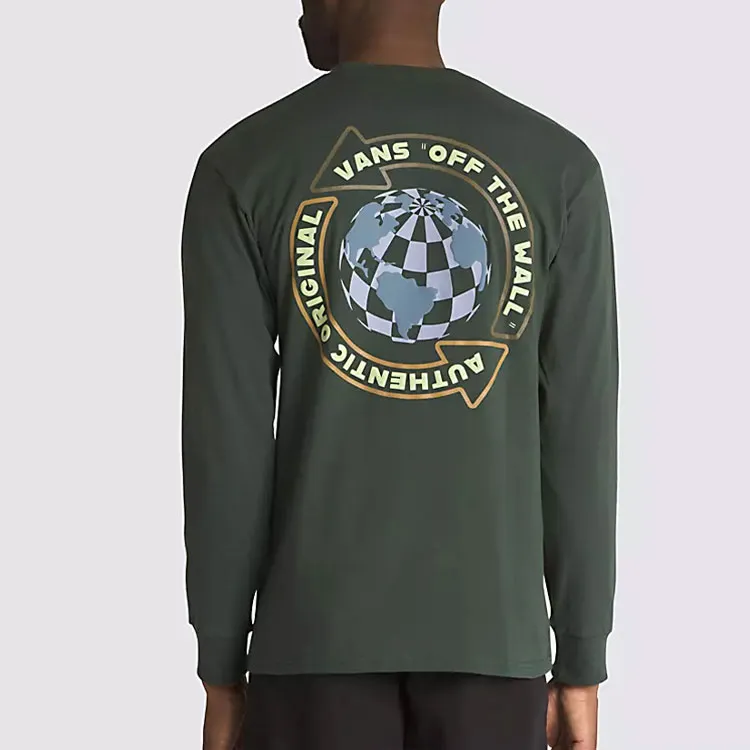 Vans Globe Circle Long Sleeve T-Shirt T-Shirt Men's Green-4