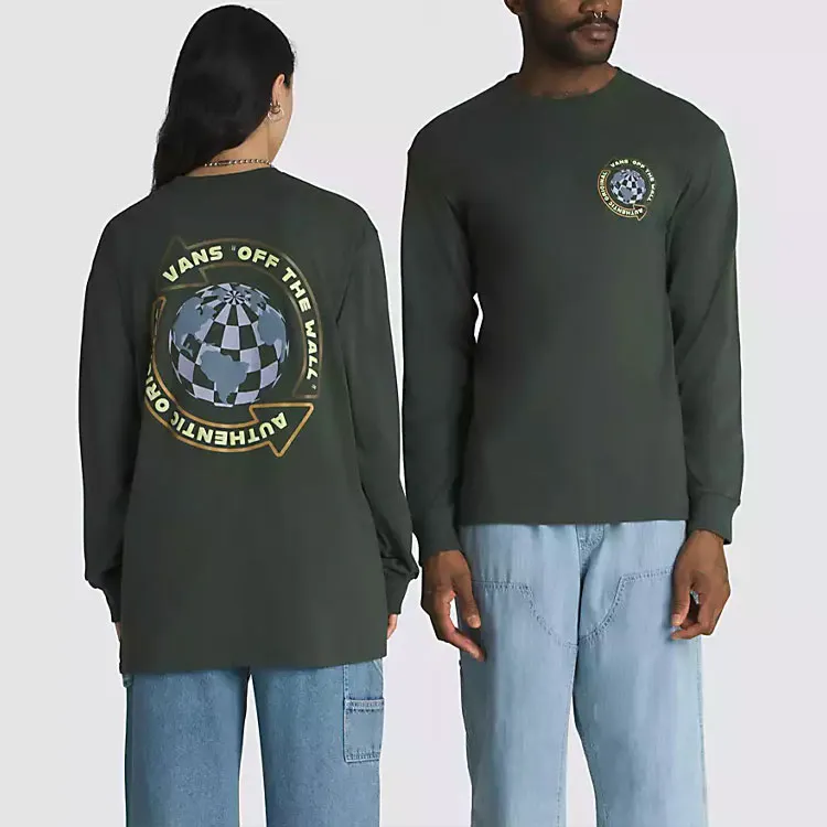 Vans Globe Circle Long Sleeve T-Shirt T-Shirt Men's Green-2
