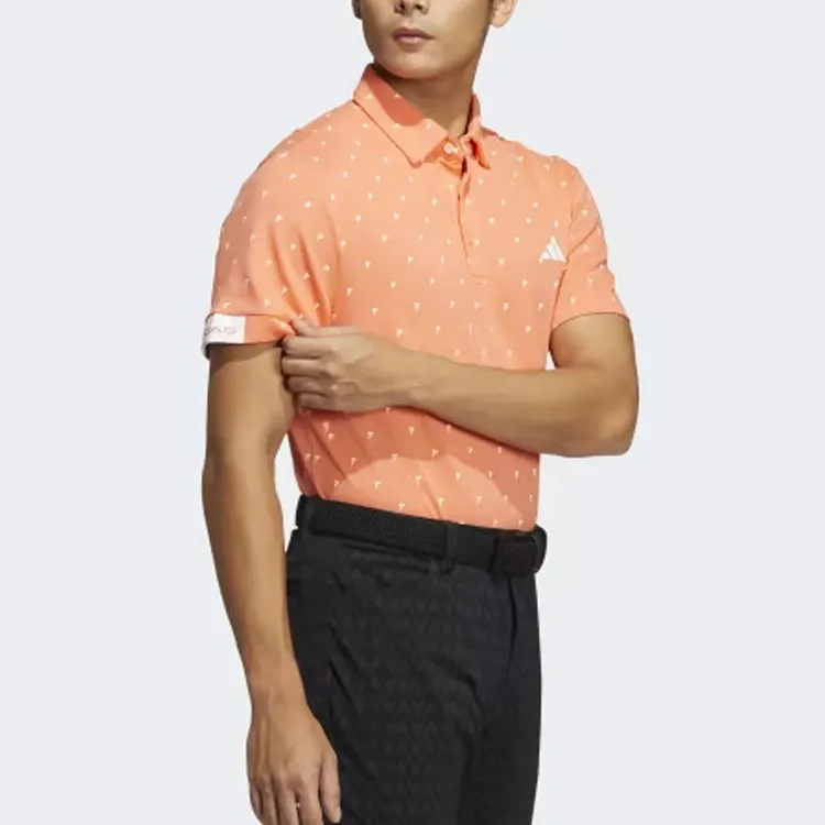 Adidas Aeroready Badge Of Sport Monogram Polo Shirt Men's Orange-3