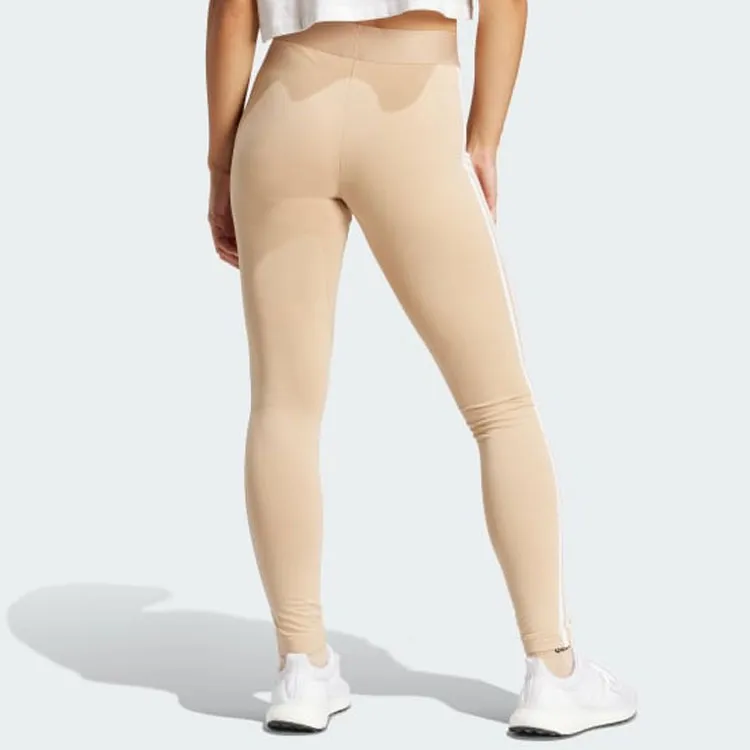 Adidas ESSENTIALS 3 Stripes Leggings Women's Beige Yellow-1