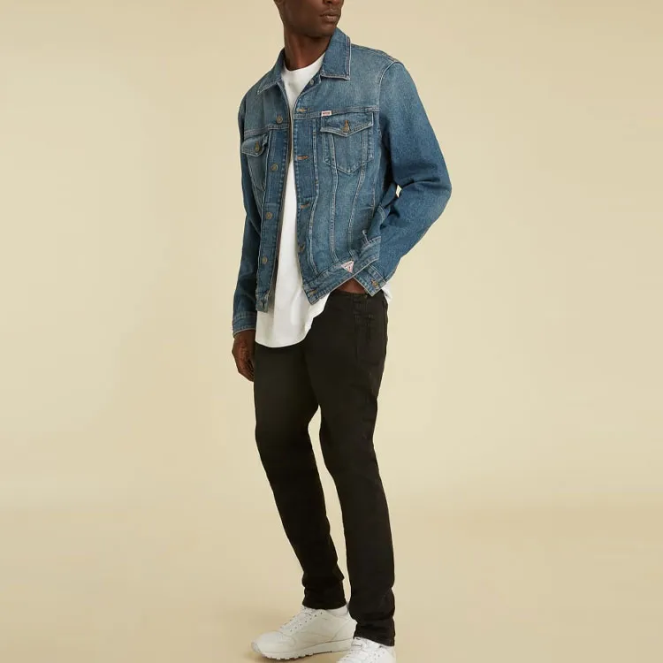 GUESS FW23 Originals Kit Denim Jacket Jackets Coats Men's Blue-2