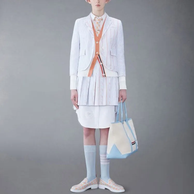 THOM BROWNE 4 Bar Striped V Neck Buttoned Cardigan-2