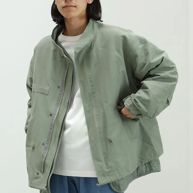 Beams Trench Coat Men's Olive Green-7