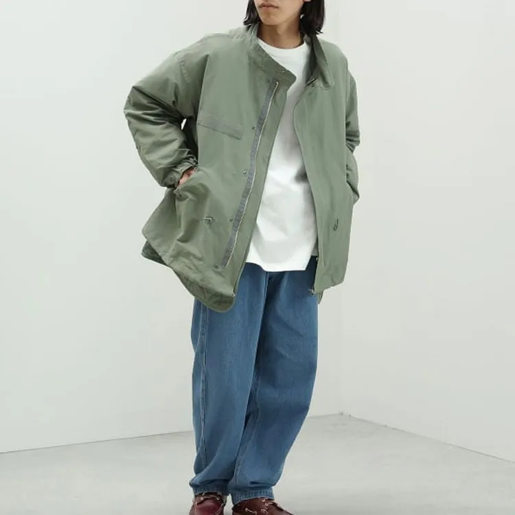 Beams Trench Coat Men's Olive Green-5