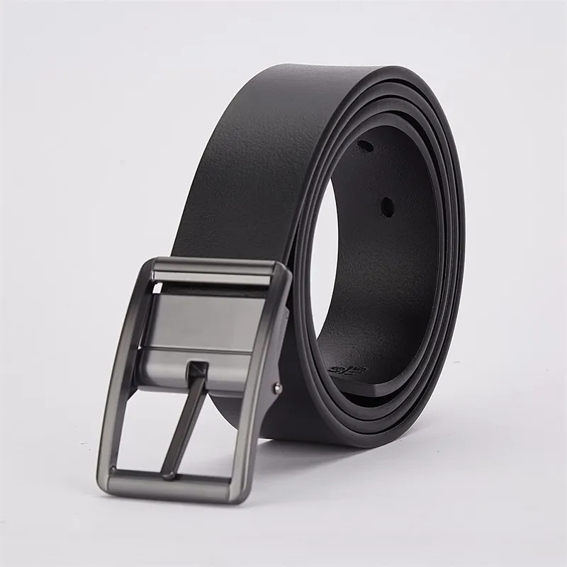 BISON DENIM Pin Buckle Genuine Cow Leather Leather Belts Men's 3.3CM-1