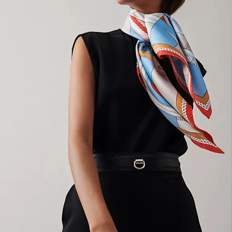 HERMES Stripes Edition Berlin Carriage Silk Scarves Women's Multicolor-1