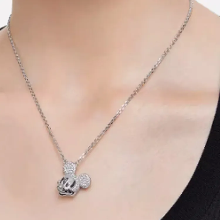 Swarovski Disney Faux Crystal Necklaces Unisex Silver-2