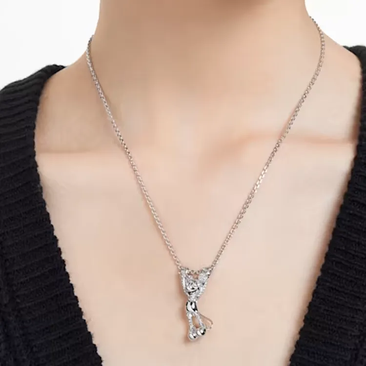 Swarovski Disney Rhodium Plated Necklaces Women's Silver-2