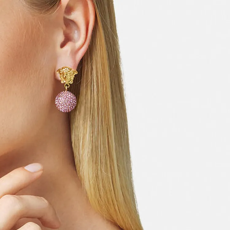 VERSACE Medusa Head Embellished Earrings-2