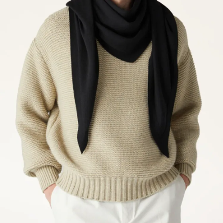 Loro Piana Knit Scarves Men's Black-1
