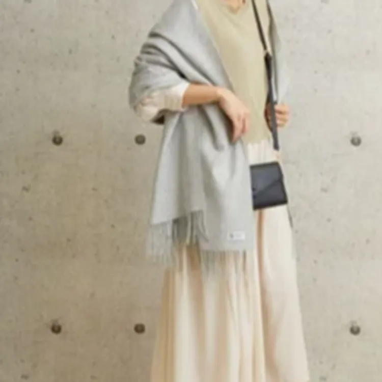 JOHNSTONS OF ELGIN Cashmere Shawls Women's Light Gray-2