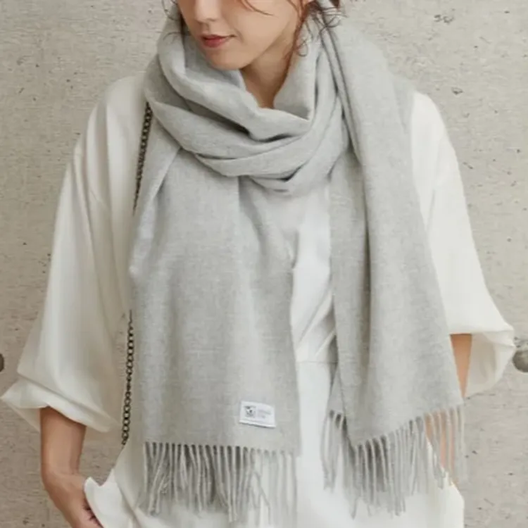 JOHNSTONS OF ELGIN Cashmere Shawls Women's Light Gray-1