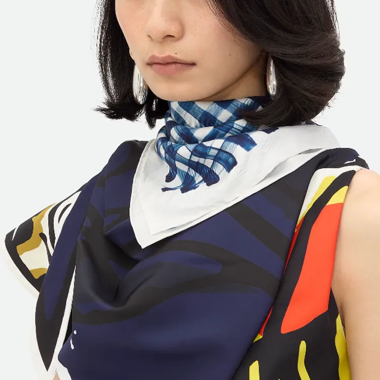 Bottega Veneta Silk Scarves Women's Blue-1