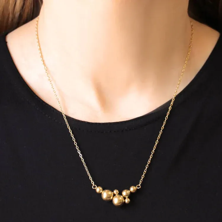 ANARTXY Steel Necklaces Unisex Gold-2