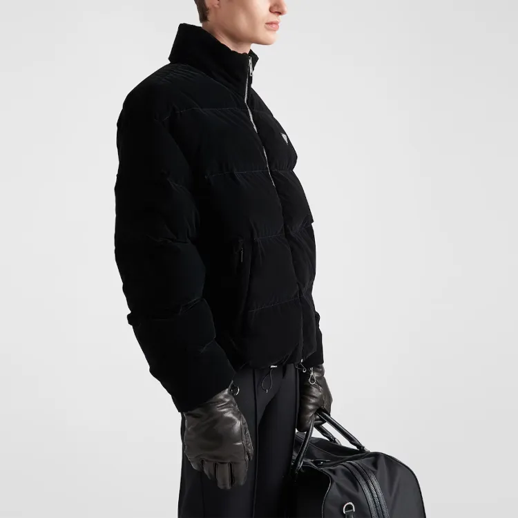 PRADA Velvet Cropped Down Jacket-3
