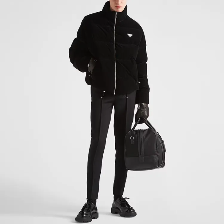 PRADA Velvet Cropped Down Jacket-1