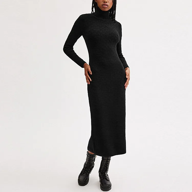 COACH Long Sleeved Dress Women's Black-1