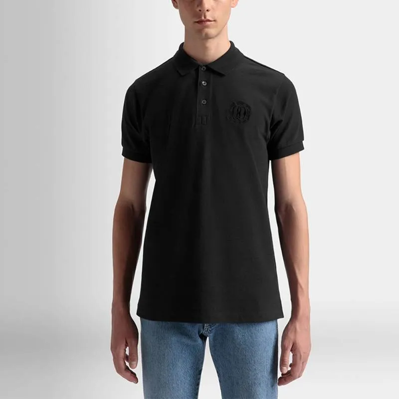 BALLY Emblem Polo In Black Cotton Polo Shirt Men's Black-1