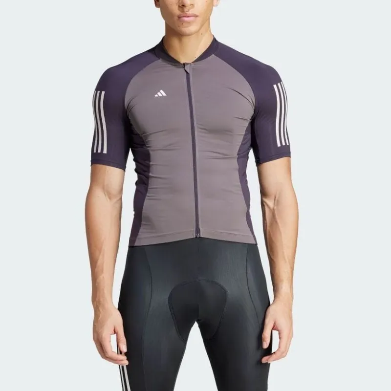 Adidas Essentials Three Stripes Cycling Jersey Cycling Clothing Men's Charcoal-1