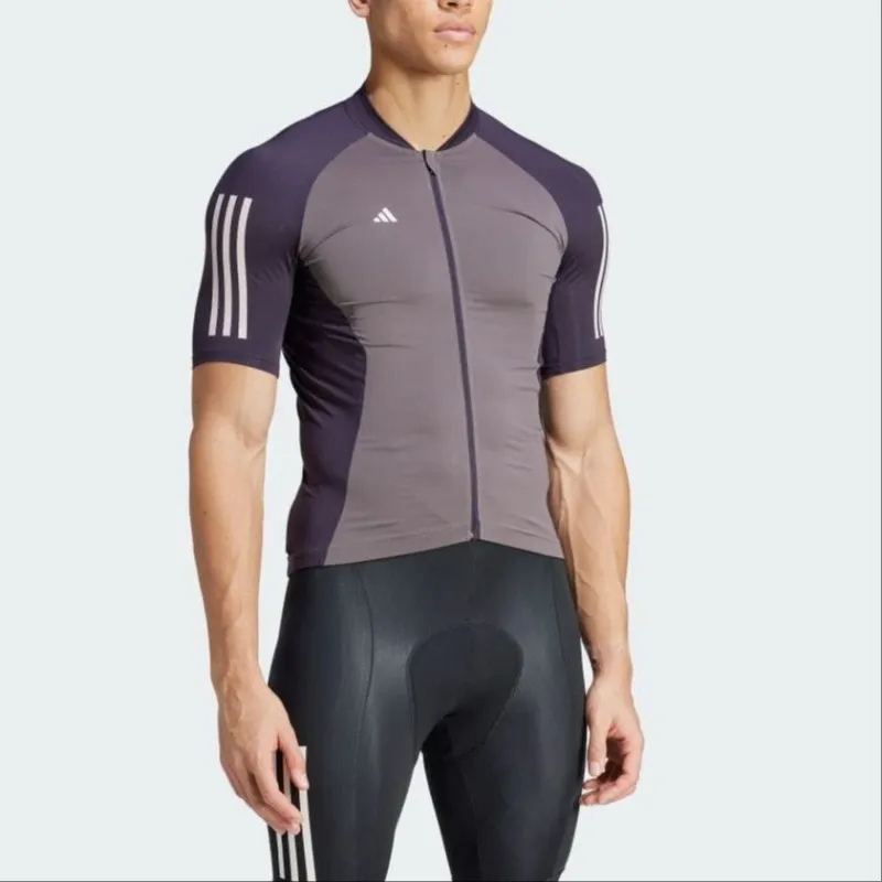 Adidas Essentials Three Stripes Cycling Jersey Cycling Clothing Men's Charcoal-3
