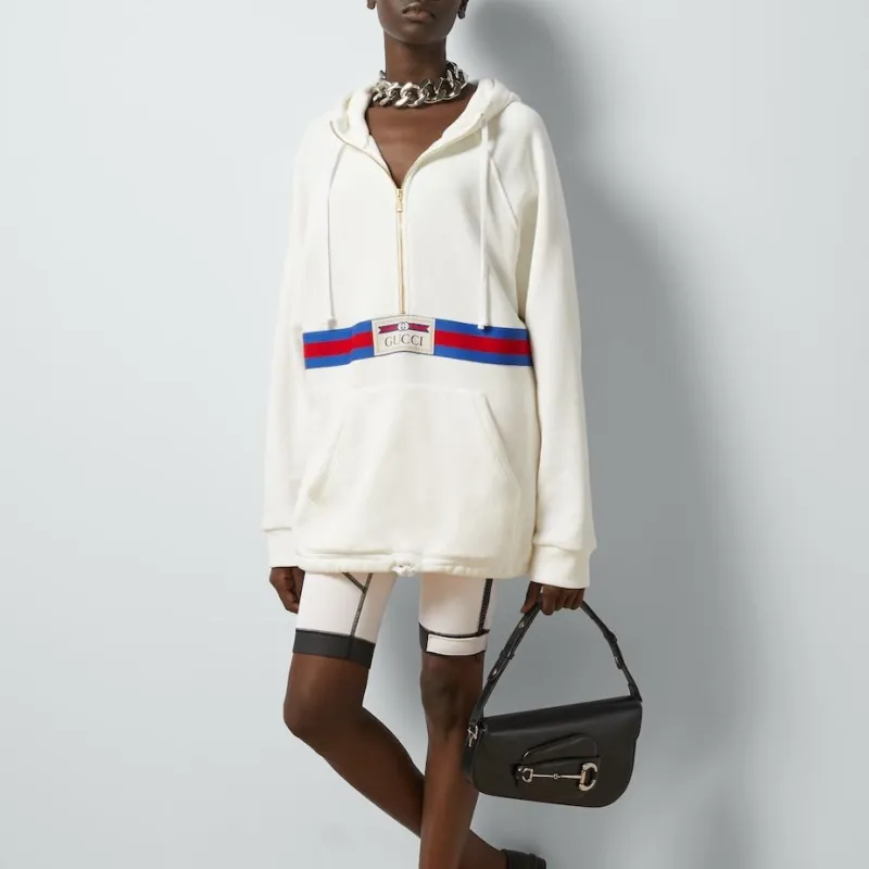 GUCCI Logo Patch Quater Zip Jumper-3