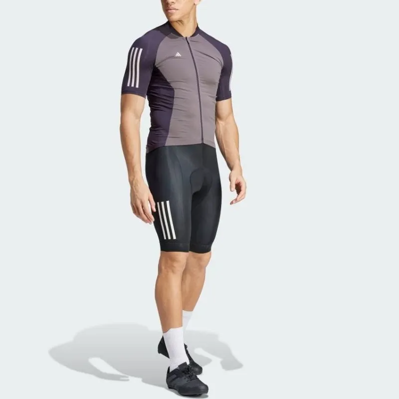 Adidas Essentials Three Stripes Cycling Jersey Cycling Clothing Men's Charcoal-4