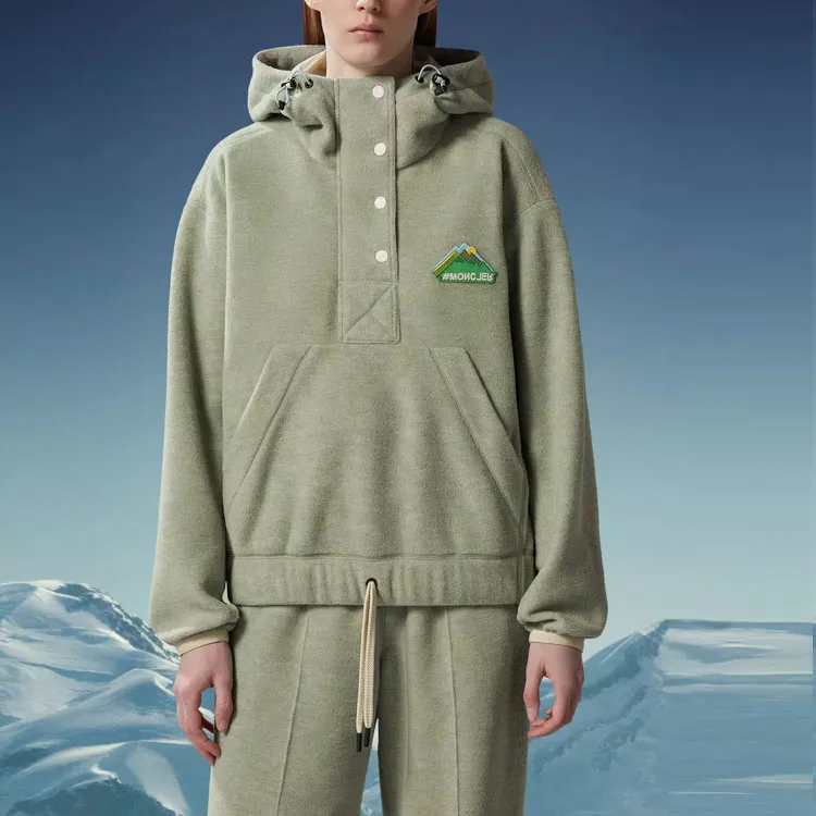 Moncler Drawstring Fleece Texture Hoodie-1