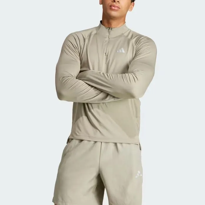 Adidas Free Shipping With AdiClub Gym+ Training 1/4 Zip Long Sleeve Tee-2
