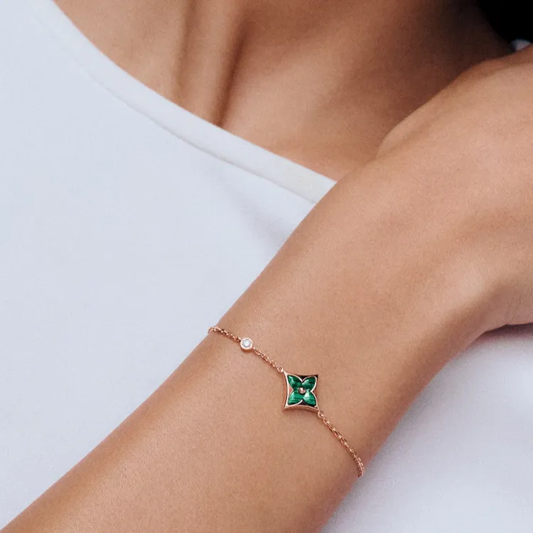 LOUIS VUITTON Color Blossom Bb Star Bracelet Pink Gold Malachite And Diamond-3