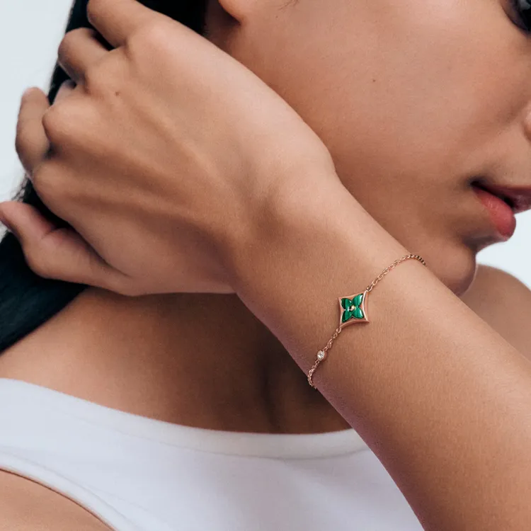 LOUIS VUITTON Color Blossom Bb Star Bracelet Pink Gold Malachite And Diamond-2