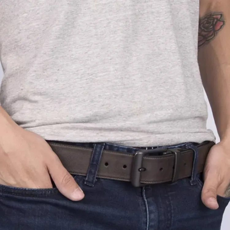 Levis Logo Letter Stamped Pin Buckle Genuine Leather Leather Belts Men's Brown Width: 3CM-2