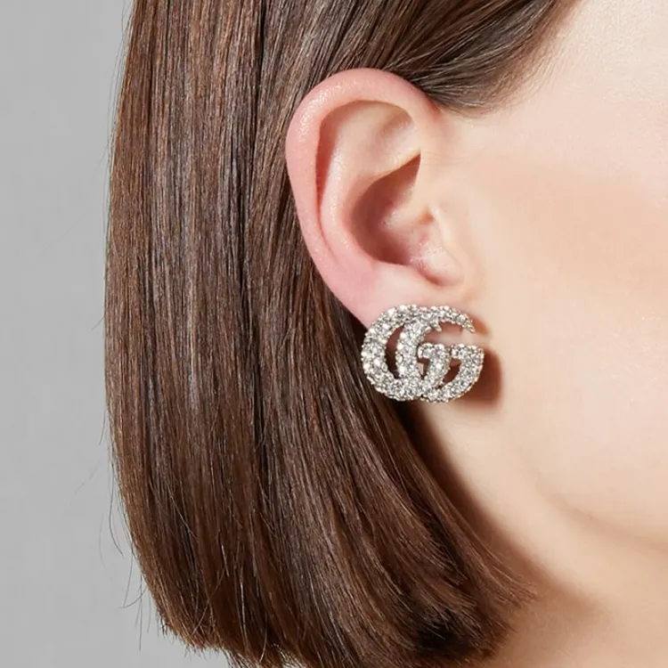 GUCCI Gg Marmont Single Crystal Earring-2