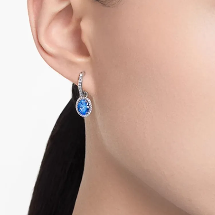 Swarovski Constella Faux Crystal Earrings Women's Blue-3