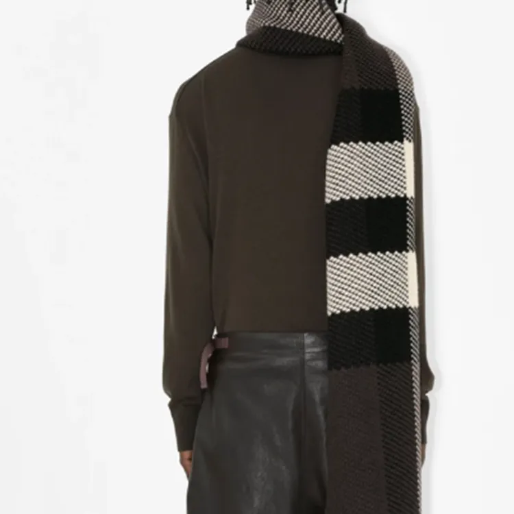 Burberry Check pattern Wool Scarf-3