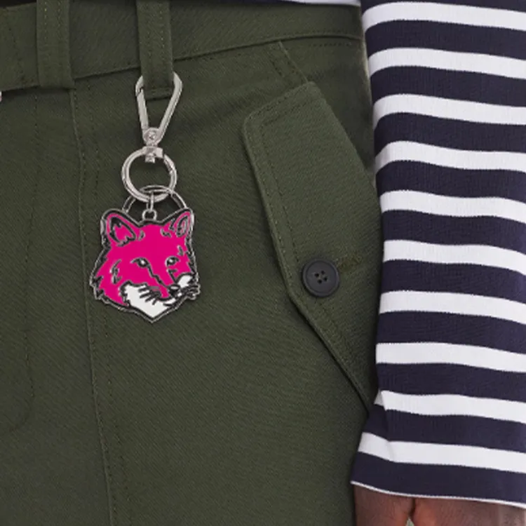 Maison Kitsune Fox charm Carabiner Keyring-1